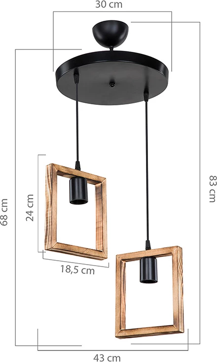 Dritë tavani Isolate Ε27, ngjyrë arre, D43x83cm