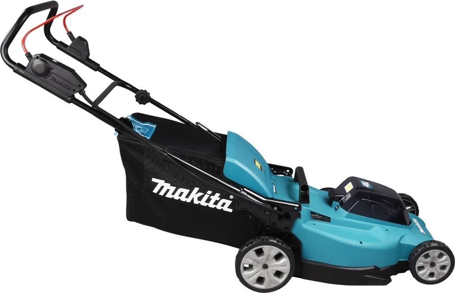 Kositës bari Makita DLM480Z, me bateri 18V 6Ah, 48cm, ngjyrë e zezë/turkuaz
