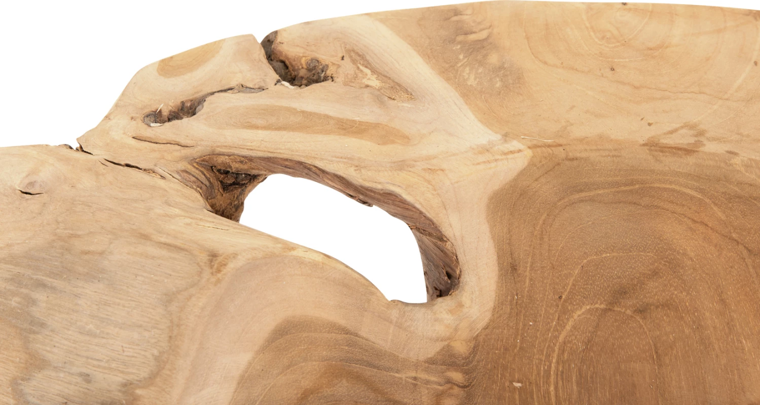 Enë dekorative për tavolinë, dru tik, YOKI, Φ58x12H cm