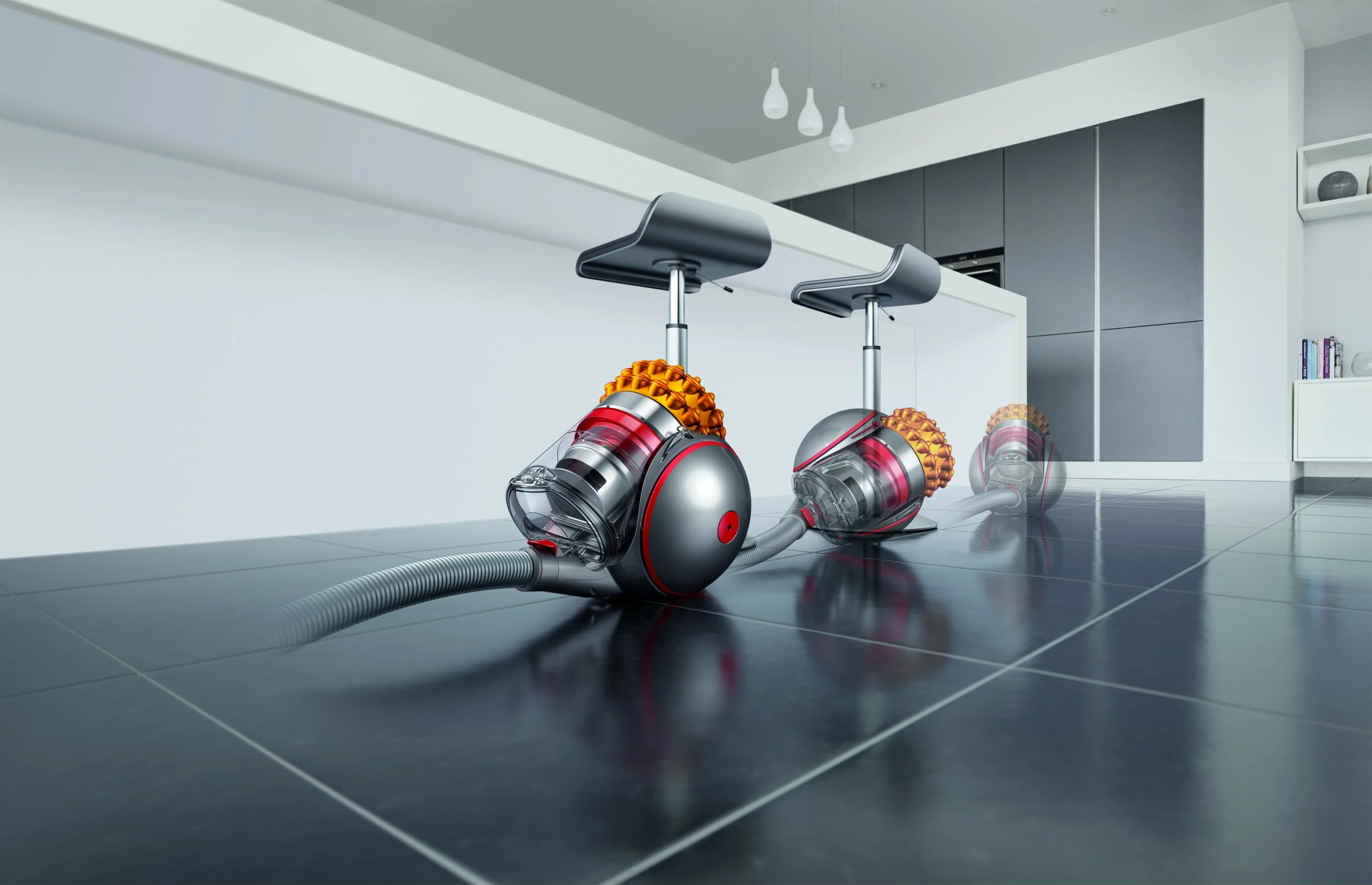 Fshesë me korrent Dyson Cinetic Big Ball Multi Floor 2, 700W, pa qese, gri/verdhe