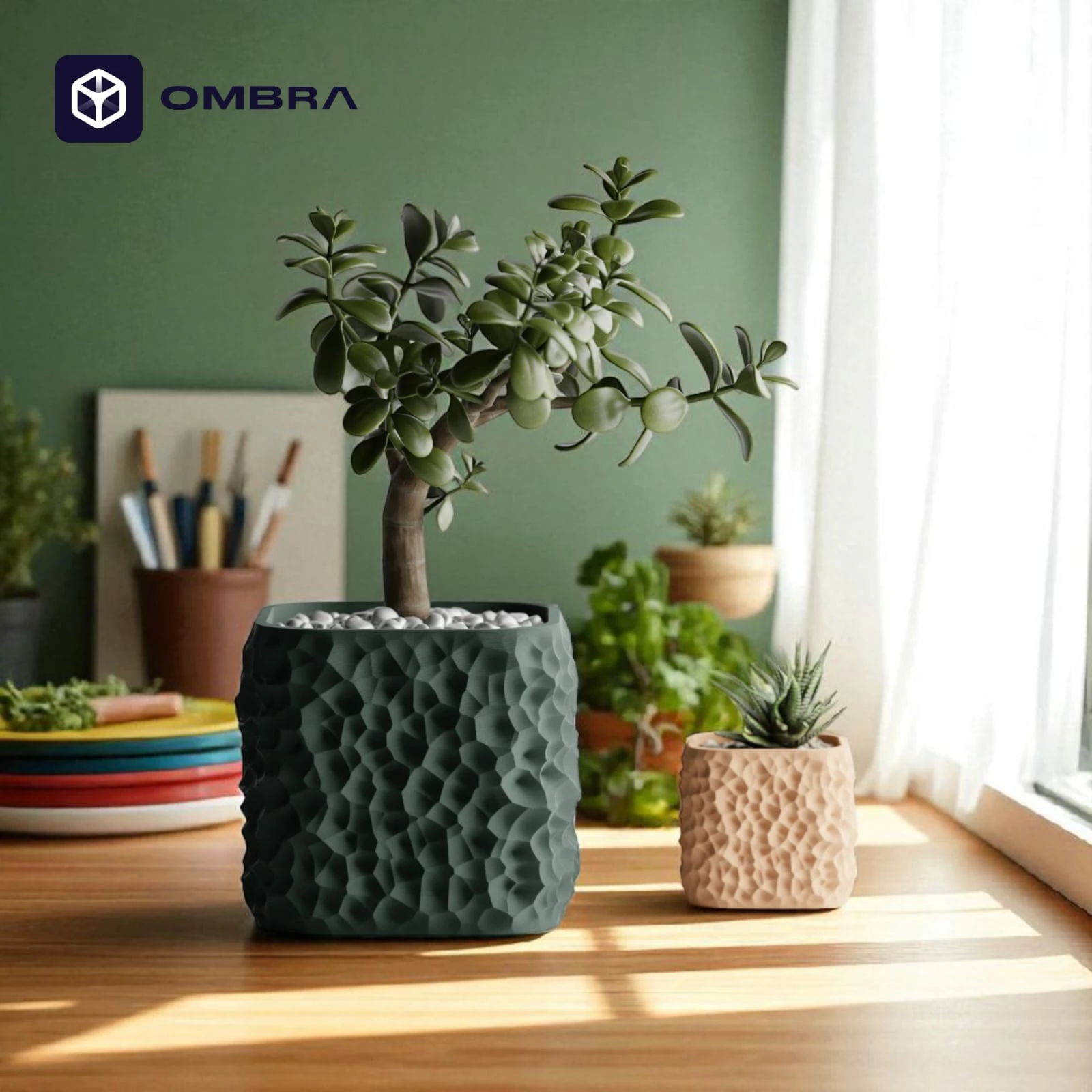 Vazo dekorative Plant Pot TerraForma, Madhësia S, e gjelbërt