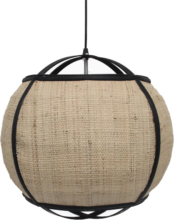 Llambë tavani Nubia, litar natyral, bambu e zezë, 42x42x39cm