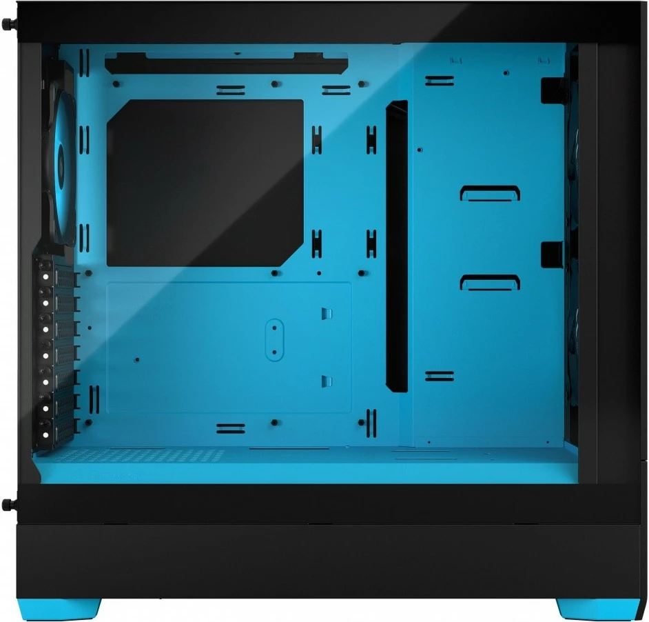 Kasë Fractal Design Pop Air TG Clear Tint RGB Cyan Core, Midi Tower, ATX, Micro ATX, Mini ITX, e zezë/cyan