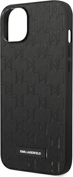 Mbështjellës Karl Lagerfeld KLHCP14MSAKLHPK për iPhone 14 Plus 6.7", Saffiano Mono Metal Logo, i zi