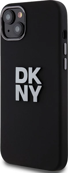 Mbështjellës DKNY Liquid Silicone Metal Logo për iPhone 15/14/13, i zi