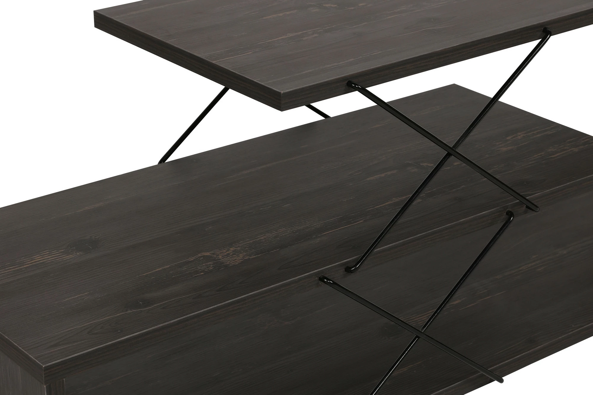 Komodë TV Hanah Home, dizajn Zigzag, ngjyrë kafe e errët