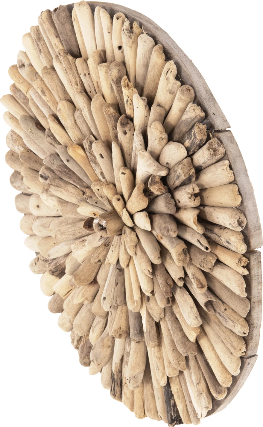 Dekorim muri rrumbullak CHIIKI FH4297 dru të sjellë nga deti natyral Φ40 cm