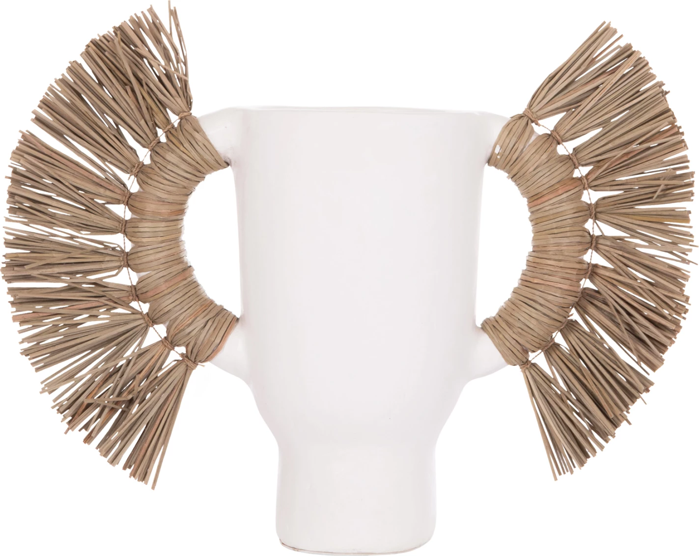 Vazo dekorative tavoline ALICA, terrakotë e bardhë, me bar, FH4668.02S, 55x19x34cm