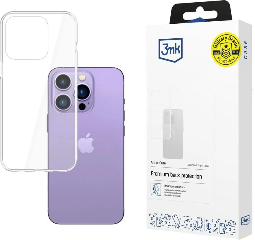 Mbështjellës 3mk Armor Case për iPhone 14 Pro, transparent