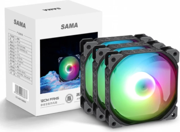 Ventilator Ftohës Për Kompjuter SAMA SF130 ARGB (Zezë)