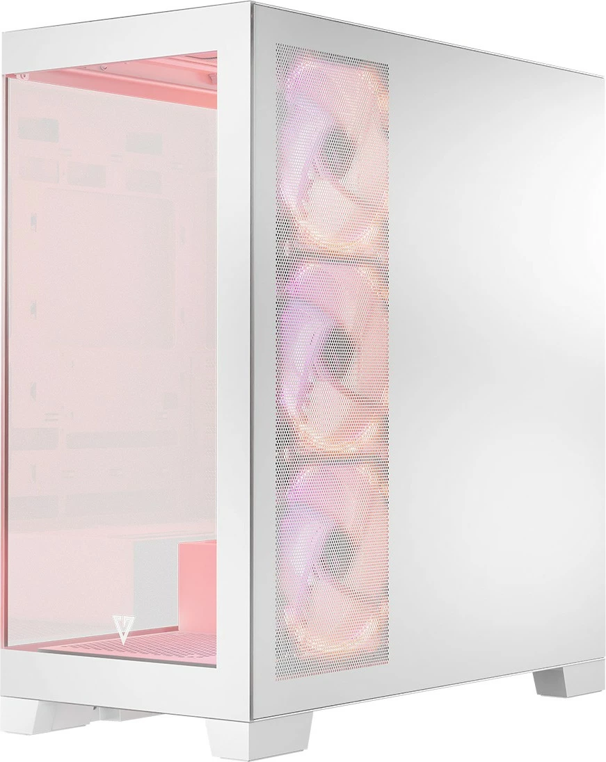 Kasë MODECOM Volcano Space ARGB, Midi Tower, xham i temperuar, e bardhë