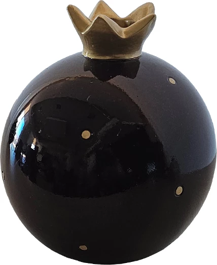 Dekor shege fatlume për Krishtlindje 2025, bordeaux me të artë, 11x11x13cm