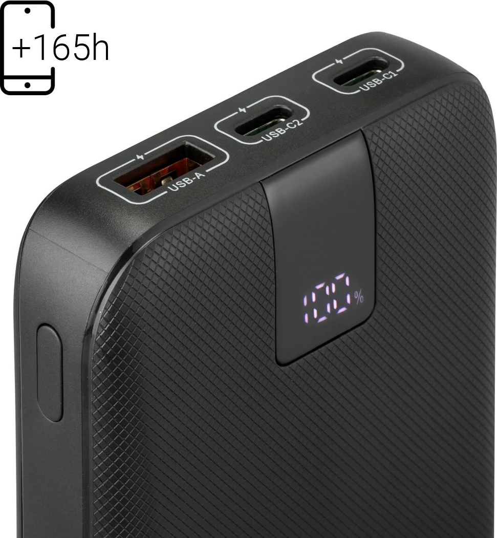 Power bank Hama PD 20000 mAh, 3 porta, Anthracite