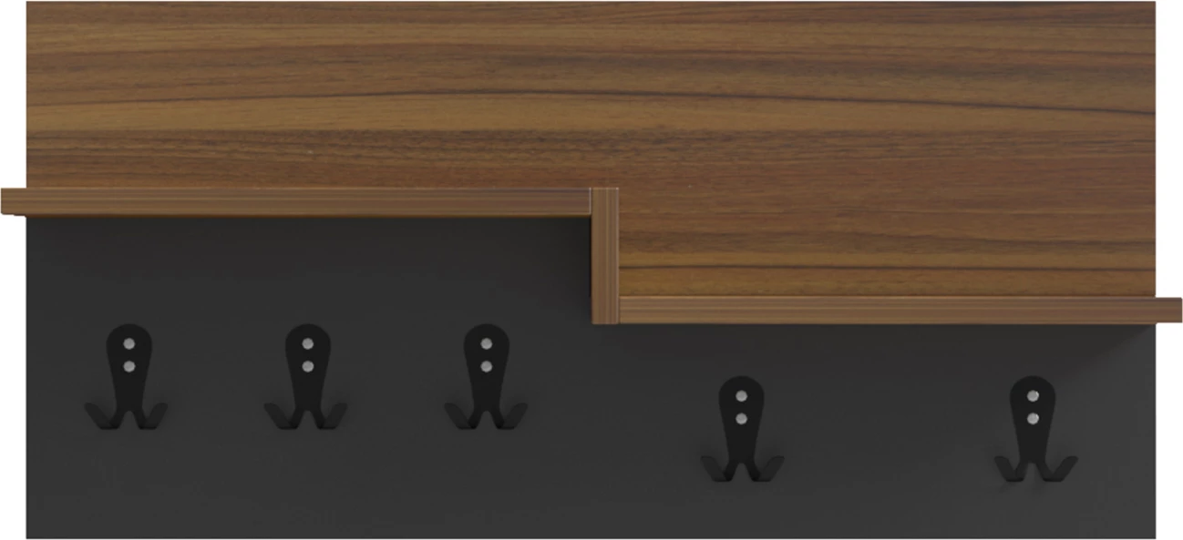 Krevat për hyrje me raft NYDA FH18079.02 melaminë, ngjyrë arre e zezë, 65x13.2x31 cm