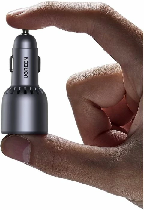 karikues veture UGREEN 35024 75W 3-port (2x USB-C, 1x USB-A) gri e errët