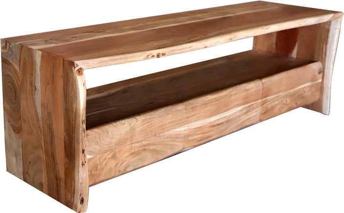 Mbajtës TV Konna dru masiv akacie ngjyrë arre 140x40x45cm