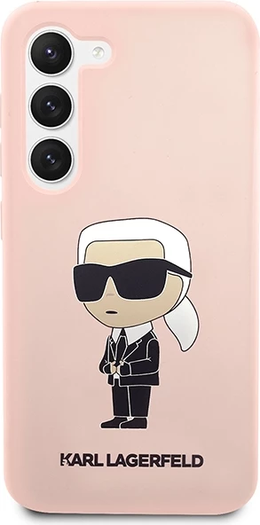 Mbështjellës Karl Lagerfeld KLHCS23SSNIKBCP për Samsung Galaxy S23, silikon, rozë