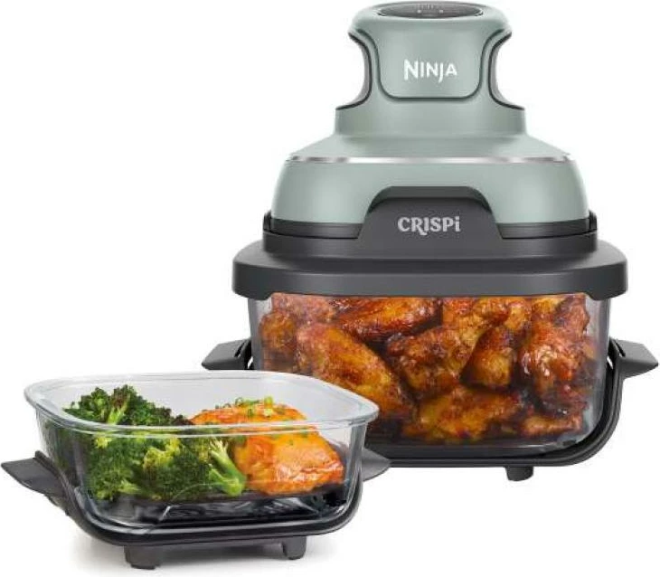 Fritezë me ajër, Ninja CRISPi FN101EUSG, 4-në-1 1700W, 3.8L + 1.4L xhami, sage