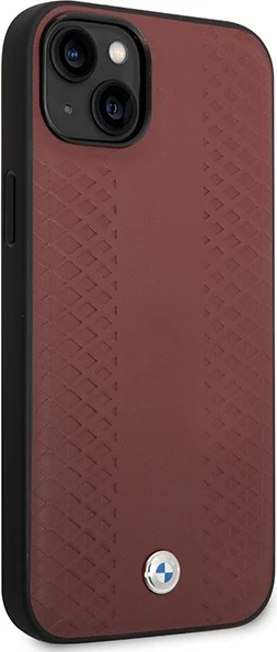 Mbështjellës BMW BMHCP14S22RFGR për iPhone 14 6.1", lëkurë, Diamond Pattern, e kuqe burgundy