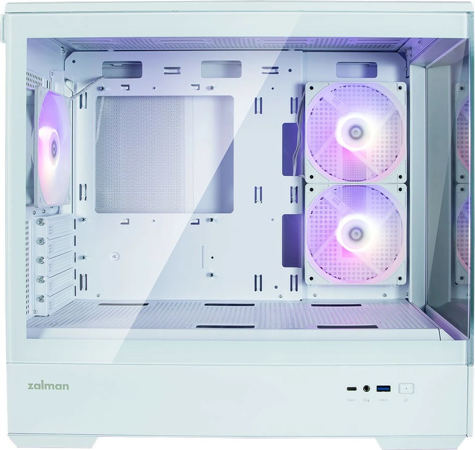 Kasë Zalman P30 White V2, Mini Tower, ARGB, Micro ATX, xham i temperuar, e bardhë