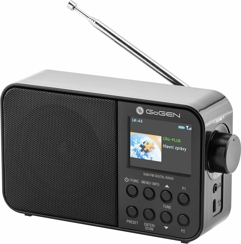 Radio Portative Digjitale me Ekran LCD dhe Bluetooth GOGEN GOGDAB500BTC (Zezë)