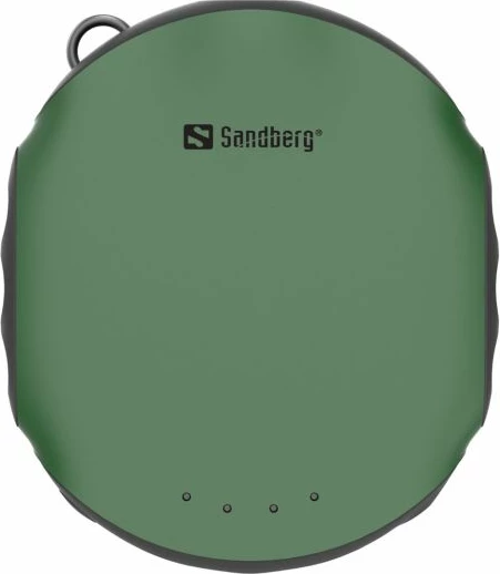 Powerbank Sandberg Survivor 420-60 10000 mAh (37 Wh) IPX6 me dritë LED dhe busullë, e gjelbër/zezë, me kabllo microUSB 30 cm + karabinë