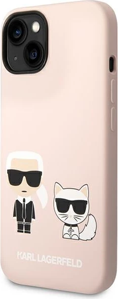 Mbështjellës Karl Lagerfeld KLHMP14SSSKCI për iPhone 14, 6.1", silikon, MagSafe, rozë e çelët