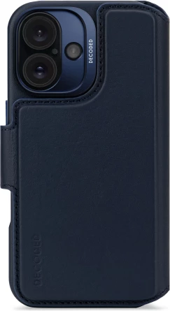 Mbështjellës Decoded me portofol të ndashëm, për iPhone 16, MagSafe, Lëkurë, Kaltër