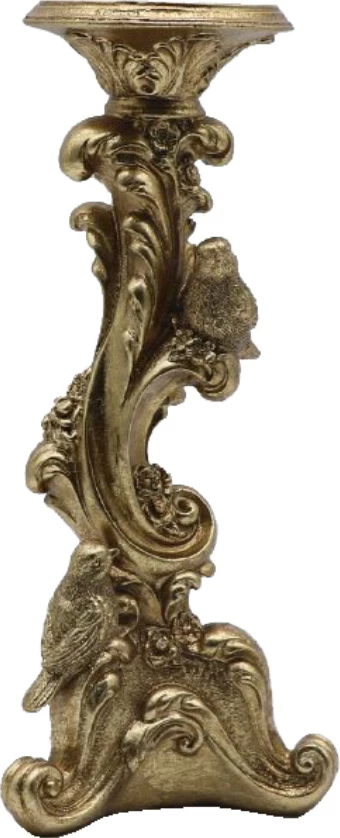 Mbajtës qirinjsh DULAD, polirezine, ngjyrë ari, 14x13x30 cm