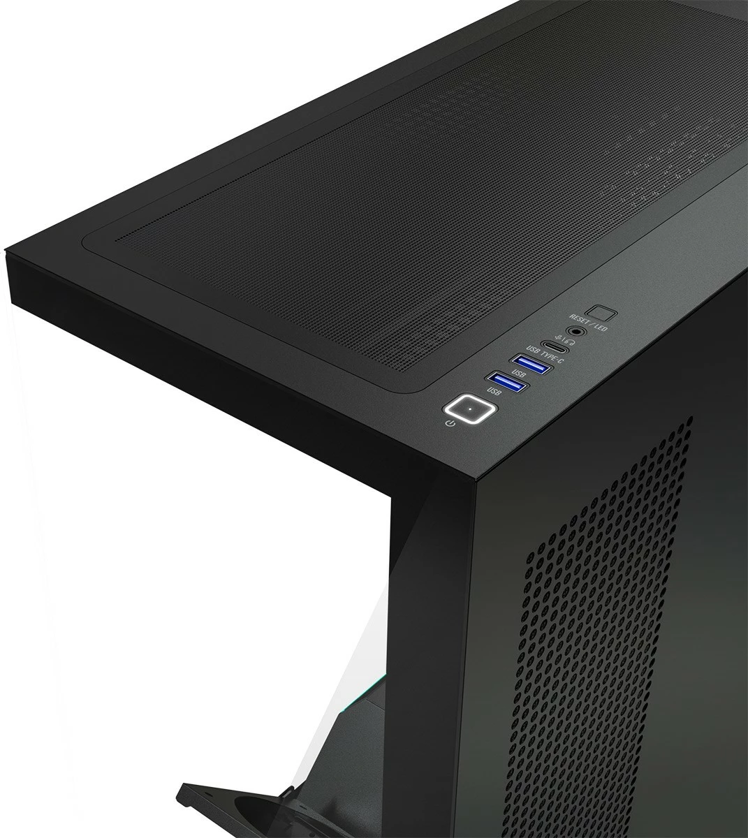 Kasë MODECOM VOLCANO STELLAR PLUS MIDI Tower, ATX/mATX/ITX, xham i temperuar, ARGB, pa ventilatorë, USB-C, e zezë