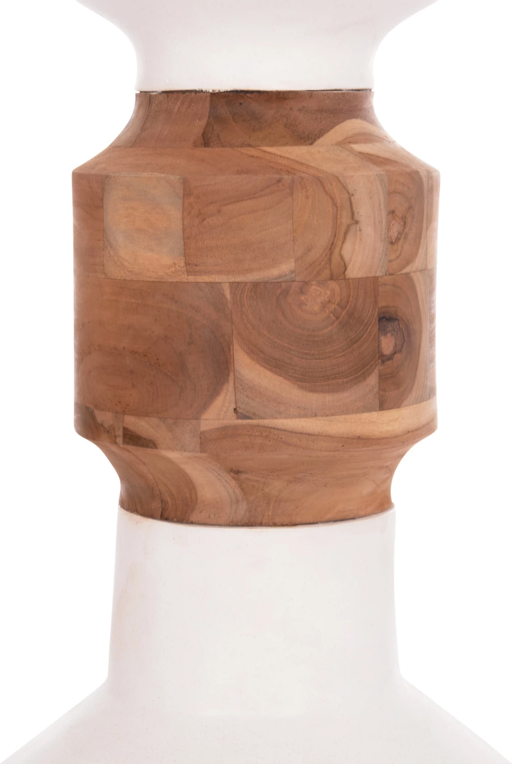 Vazo dekorative për dysheme NEBULA, fibër-cement, dru tik, e bardhë, Φ60x115cm