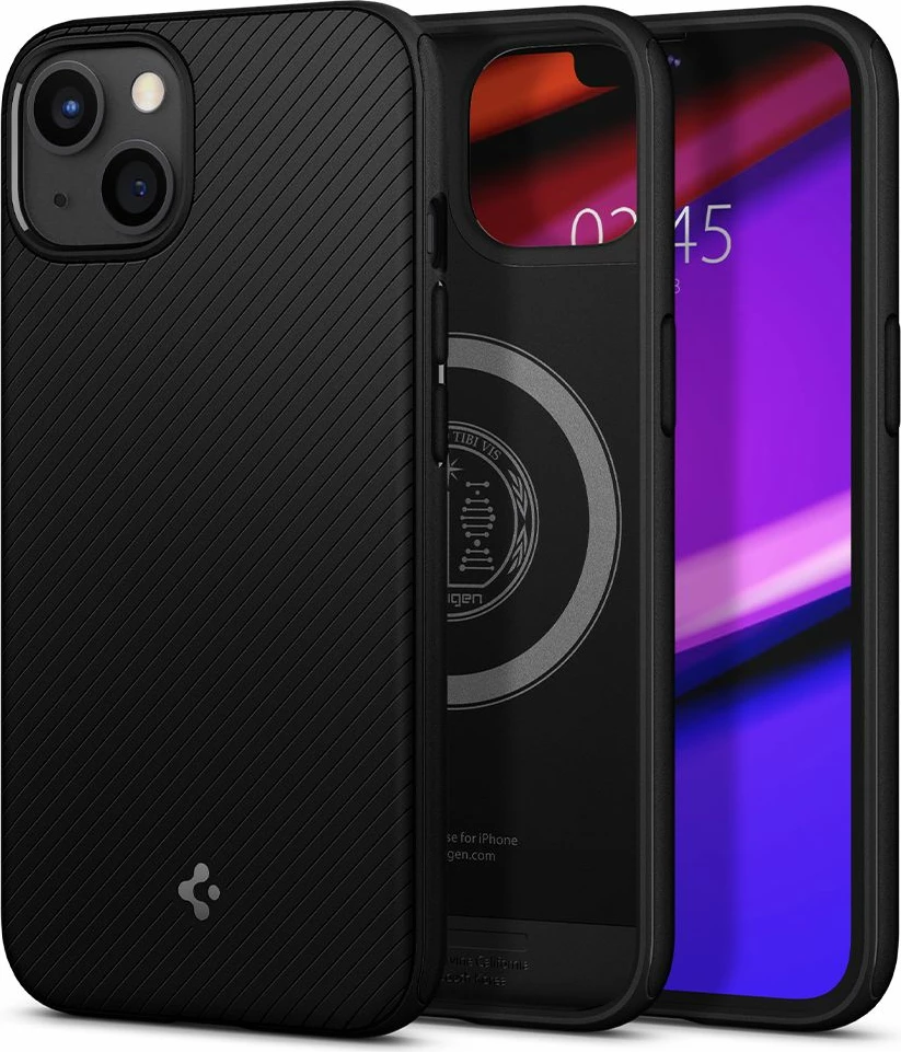 Mbështjellës Spigen Mag Armor me MagSafe për iPhone 13, Mat Zi