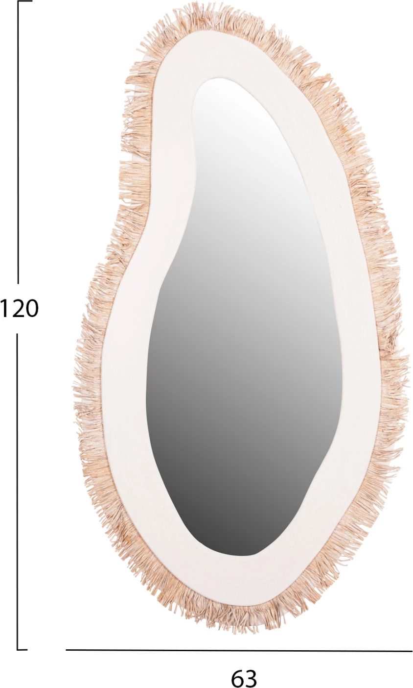 Pasqyrë muri Santorini FH4525 MDF, ngjyrë krem, dekor bezhë, 62x1,8x120H cm.