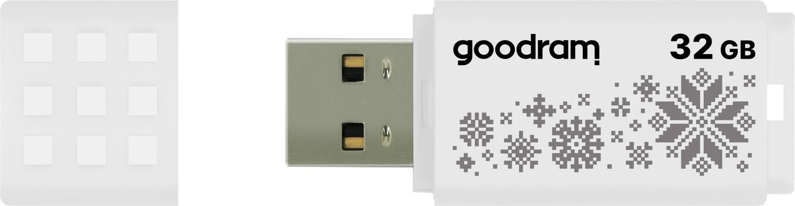 Pendrive GOODRAM UME2 32GB, USB 2.0, Bardhë, dekorativ