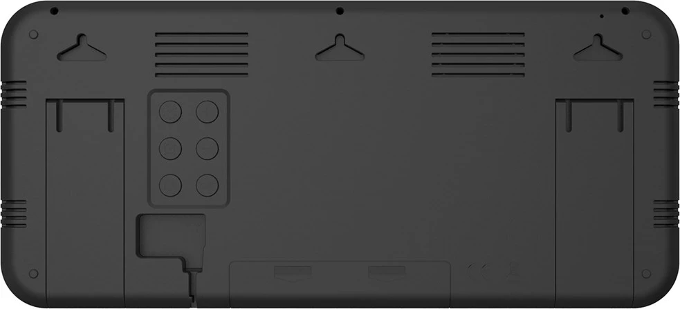 Orë digjitale e madhe Maclean GB214, me sensor temperature, 37x17cm, e zezë