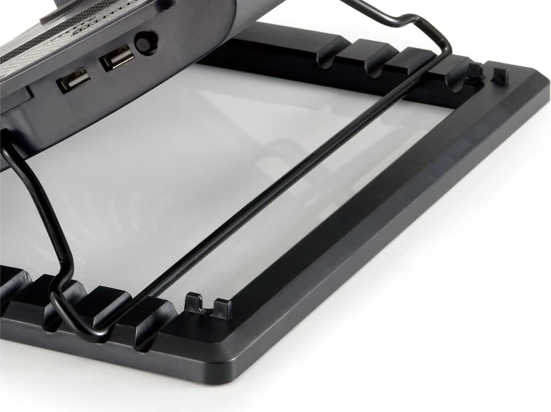 Mbajtëse ftohëse laptopi Conceptronic 1-Fan, USB-A 2.0, deri 17 inç, e zezë