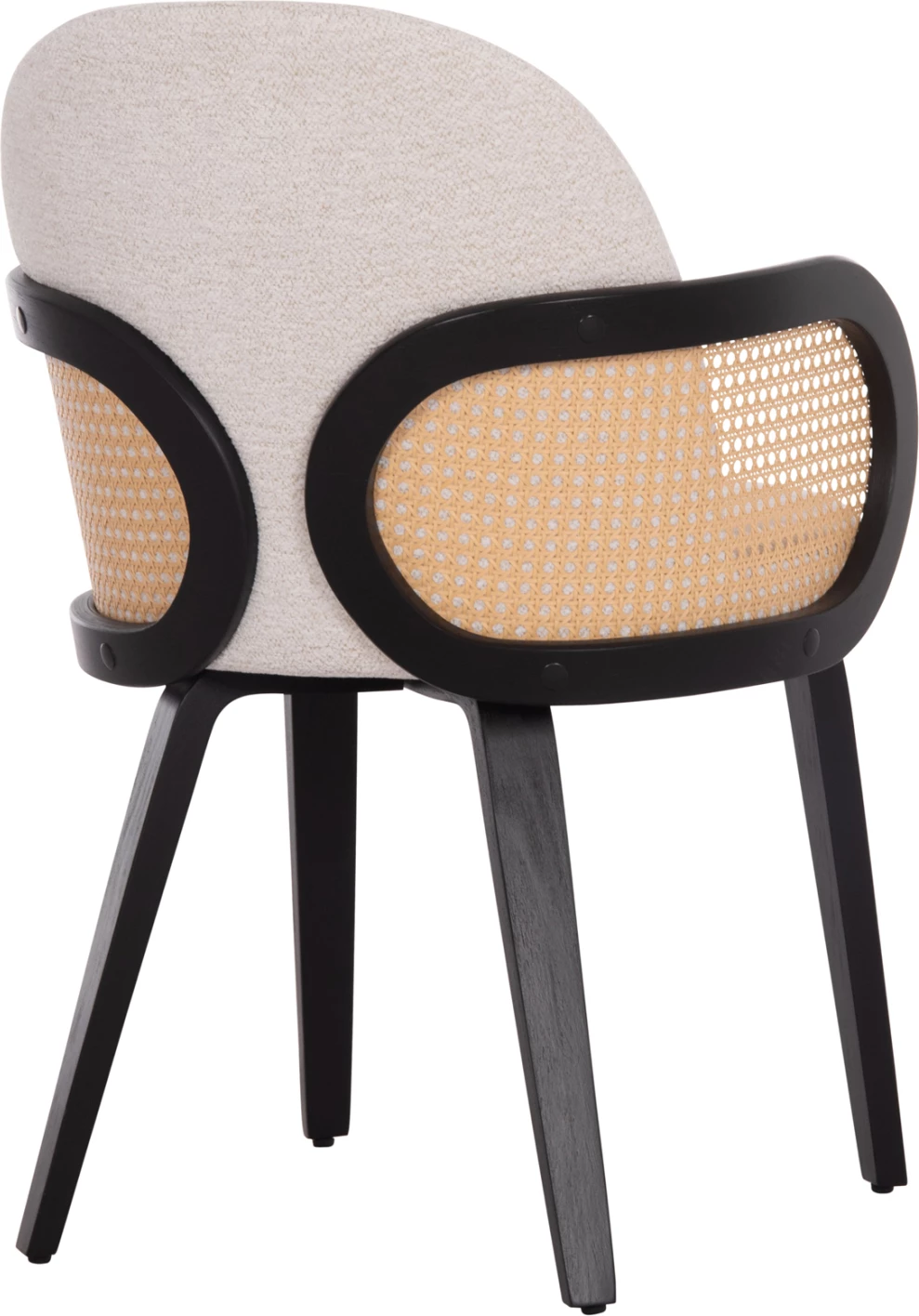 Karrige ngrënieje BECKER, dru i zi, pëlhurë ecru, FH18246.02, 54x62x79cm