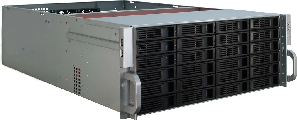 Kasë serveri Inter-Tech 4U-4424, rack 4U, ATX/EATX/EEB/Mini-ITX/uATX, metal, e zezë/argjendtë