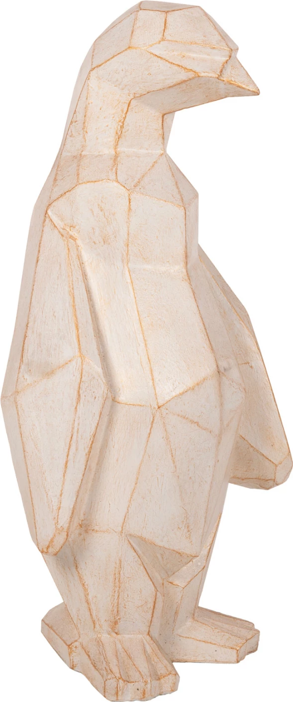 Dekor për dysheme, Pinguin, FH7916, ngjyrë patina e bardhë me detaje të arta, 45x45x100H cm