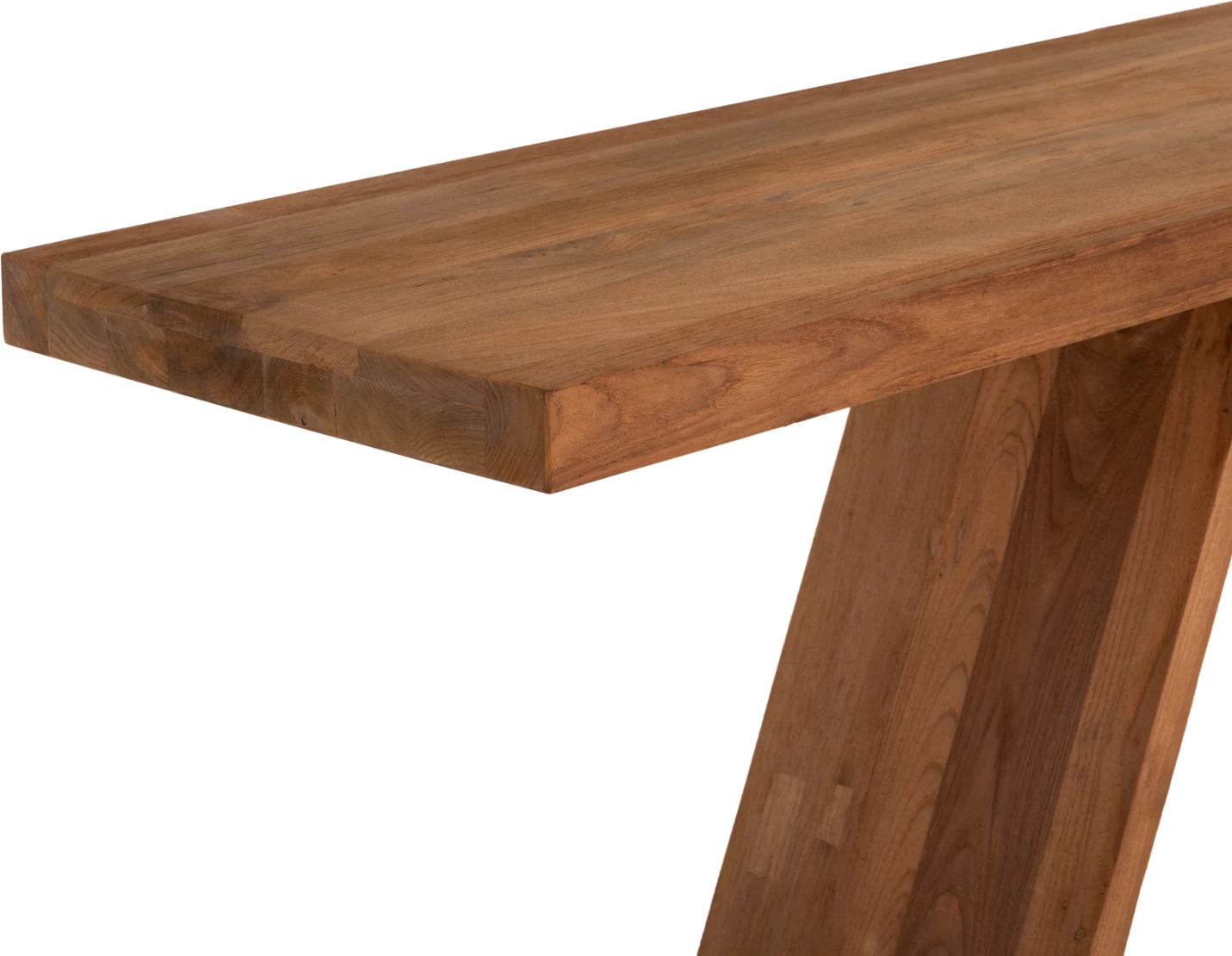 Konsolë prej druri teak, ngjyrë natyrale, 220x50x90 cm