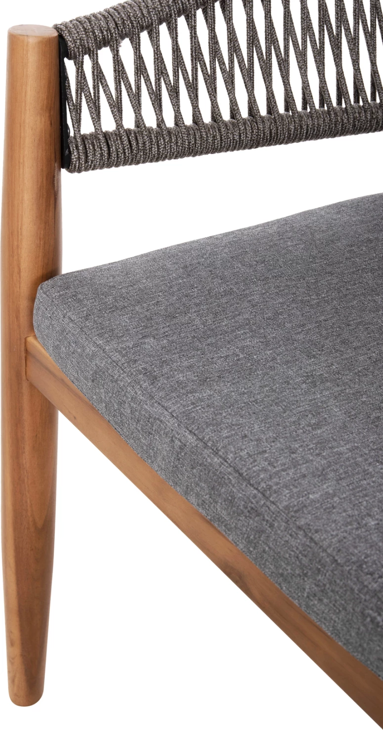 Tavolinë me karrige për terasë 9 copë NAVANT FH21066.01, dru akacie, litar gri