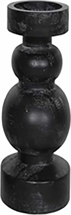 Mbajtëse qirinjsh Pierre, dru, e zezë, 13x13x20 cm