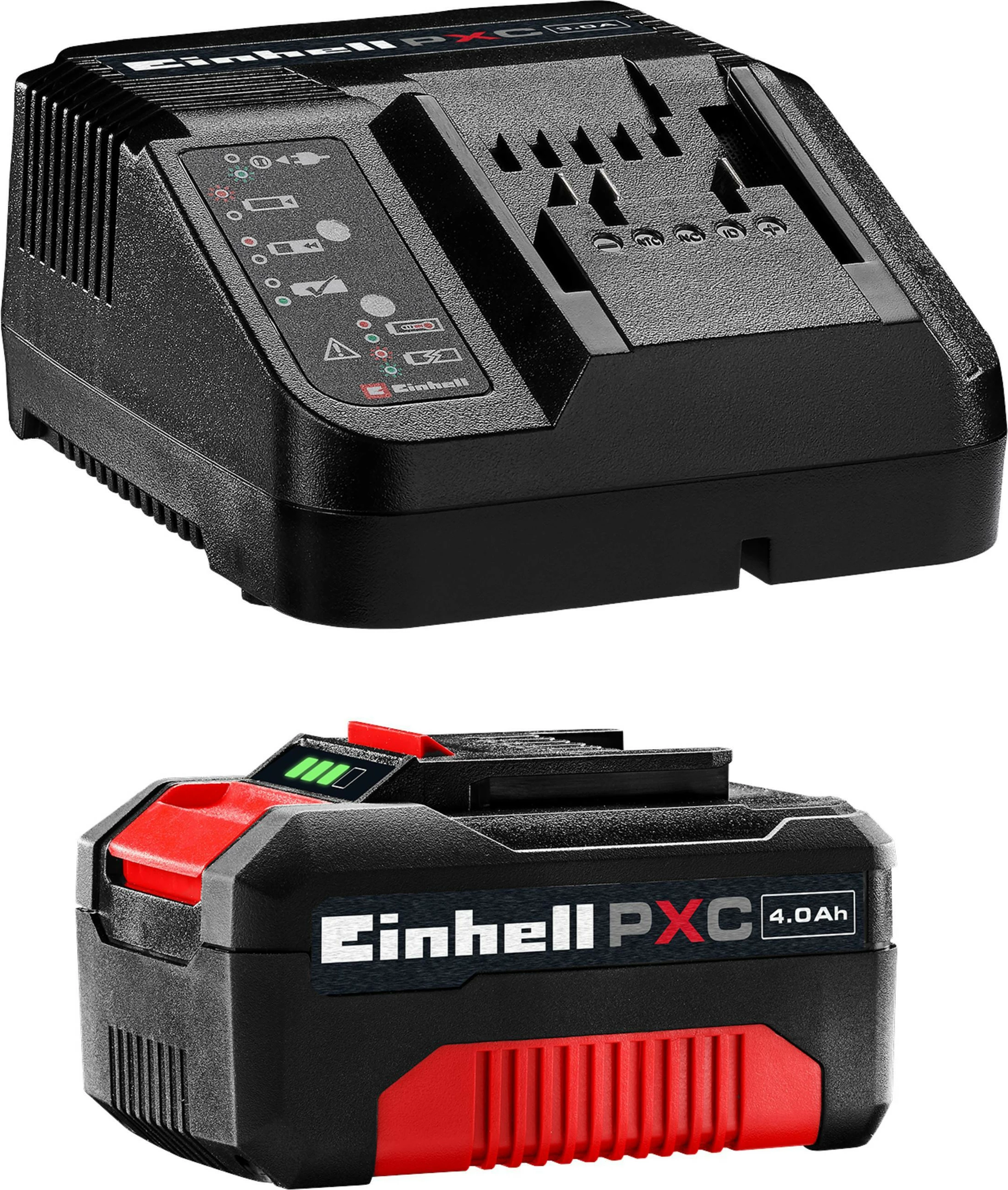 Bateri dhe karikues Einhell Power X-Change 18V 4Ah, e zezë/kuqe