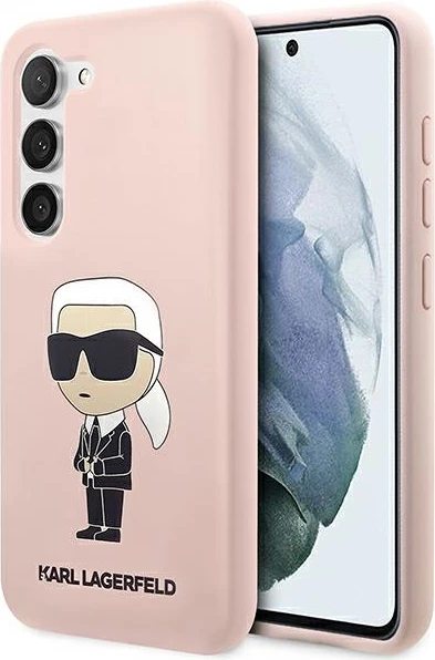 Mbështjellës Karl Lagerfeld KLHCS23SSNIKBCP për Samsung Galaxy S23, silikon, rozë