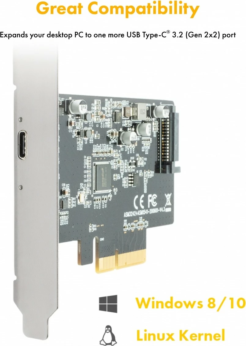 Kartë zgjerimi IcyBox IB-PCI1901-C32, USB Type-C 3.2 (Gen 2x2), PCIe