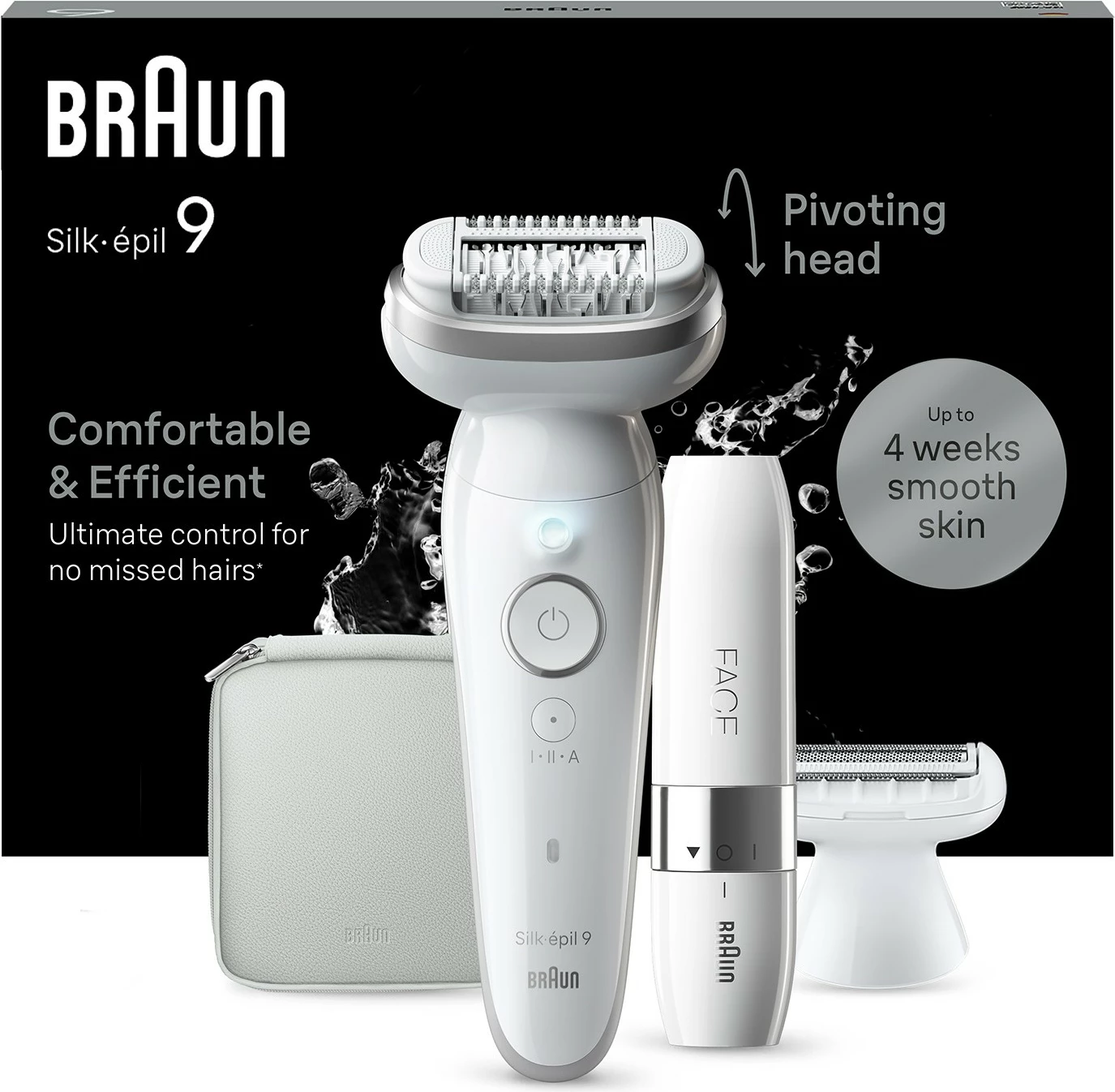 Epilator Braun Silk-épil 9 9-341, 40 pinceta, MicroGrip, i bardhë