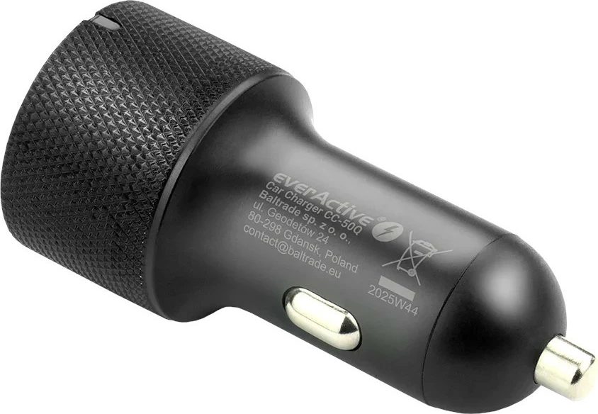 Karikues makine, everActive CC-50Q, 75W USB-C PD + QC3.0, 1x USB-A + 1x USB-C, ekran voltazhi, zi
