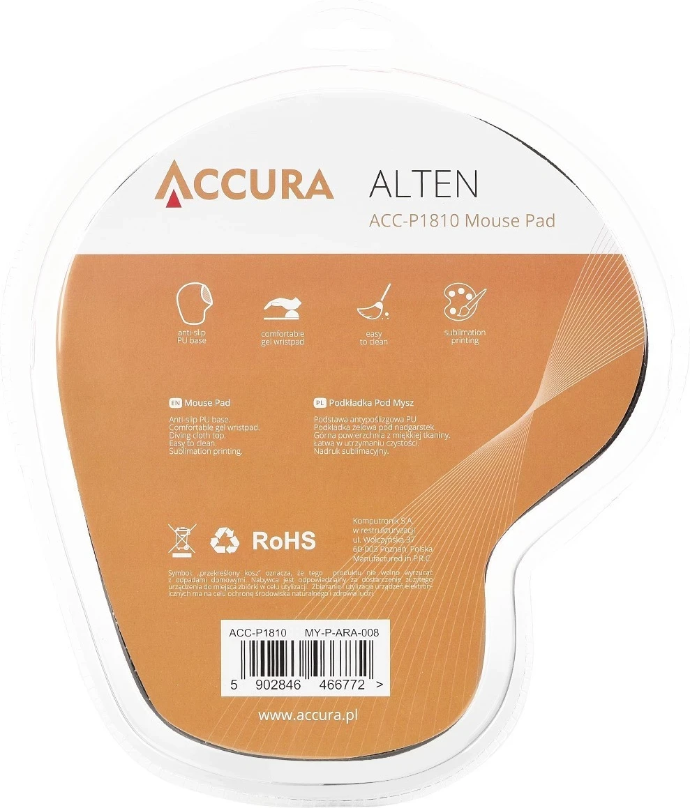 Mauspad Accura Alten ACC-P1810, i zi