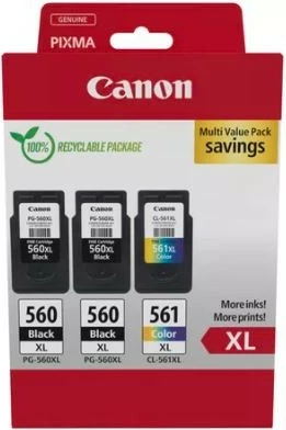 Toner Canon PG-560XL x2/CL-561XL, për PIXMA TS5350/TS7450, Set 3 copë, E zezë dhe Ngjyrë
