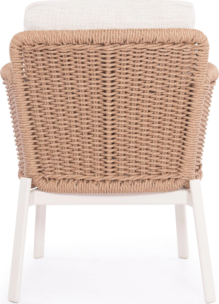 Karrige ngrënieje për jashtë, seri DESTINY, alumin, jastëkë krem-bezhë, 65x68x75.5-82H